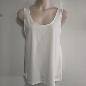 J. Jill Plus Size 4X White 100% Cotton Scoop Neck Sleeveless Tank Top NWOT